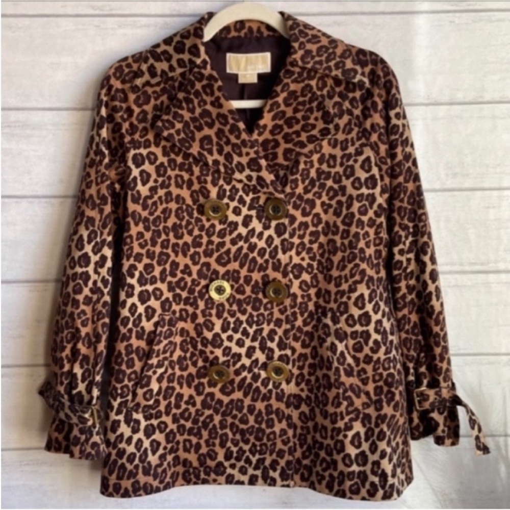 Michael Kors Leopards print Trench Coat